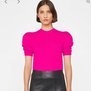 ISO of FRAME denim ruched sleeve cashmere sweater. Size XS.